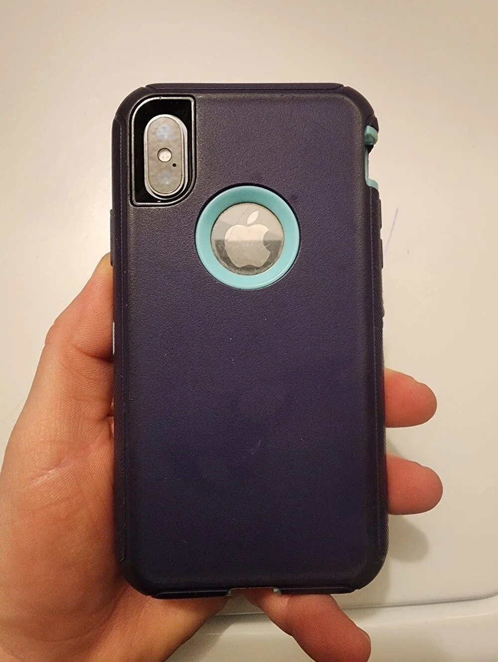 Apple iPhone X/XS Rugged (Otterbox-LIKE) Purple and Teal Phone Case